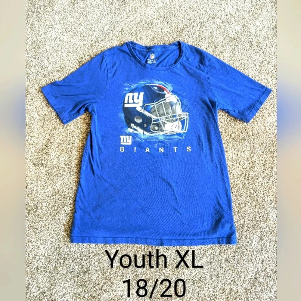 🎈3/$15🎈Youth XL 18/20 NFL New York Giants football T-shirt Blue